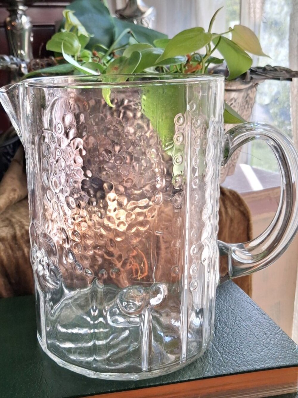Sparkling Iconic MCM Iittala Nuutajarvi Flora Glass Pitcher Oiva Toikka Finland